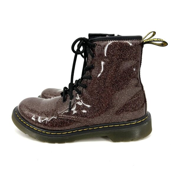 Dr. Martens 1460 Combat Boots Coated Brown Glitter Size 6 Women's - Picture 9 of 9